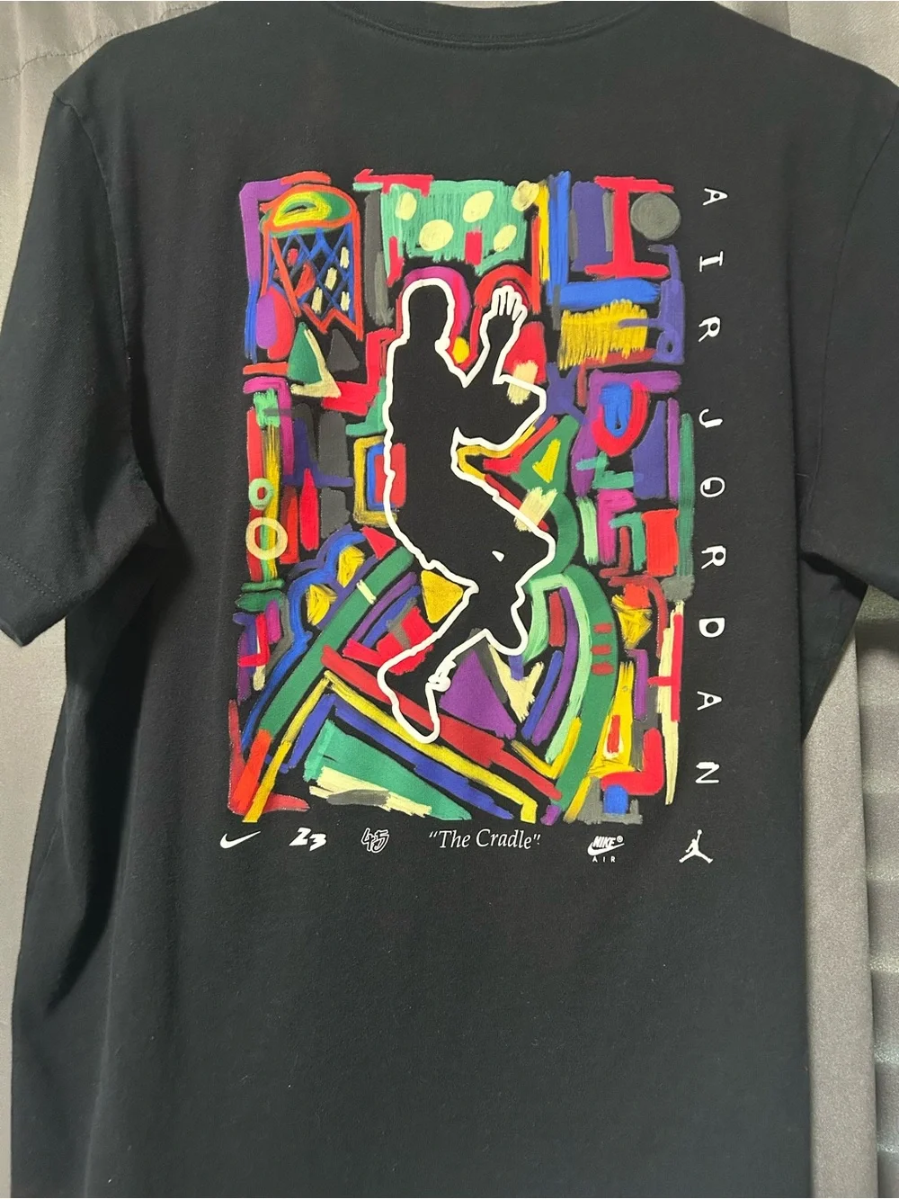 Jordan Black Tee with Multicolor AIR JORDAN Graphic